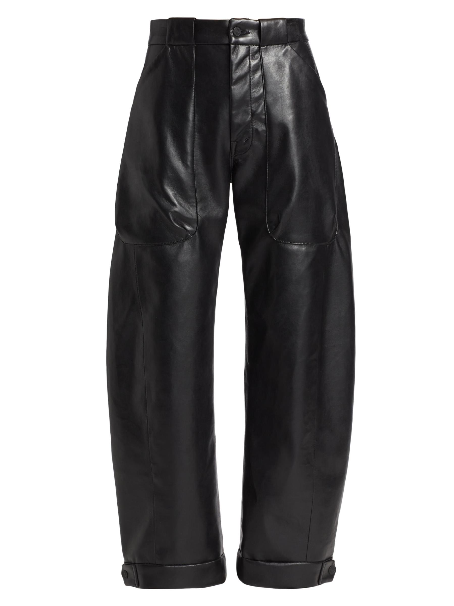 The Half Pipe Nerdy Faux Leather Barrel-Leg Pants
