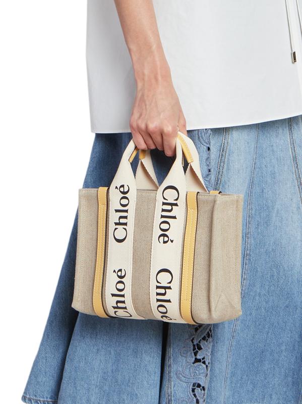 Shop Chloé - Small Woody Linen Tote Bag | Saks Fifth Avenue