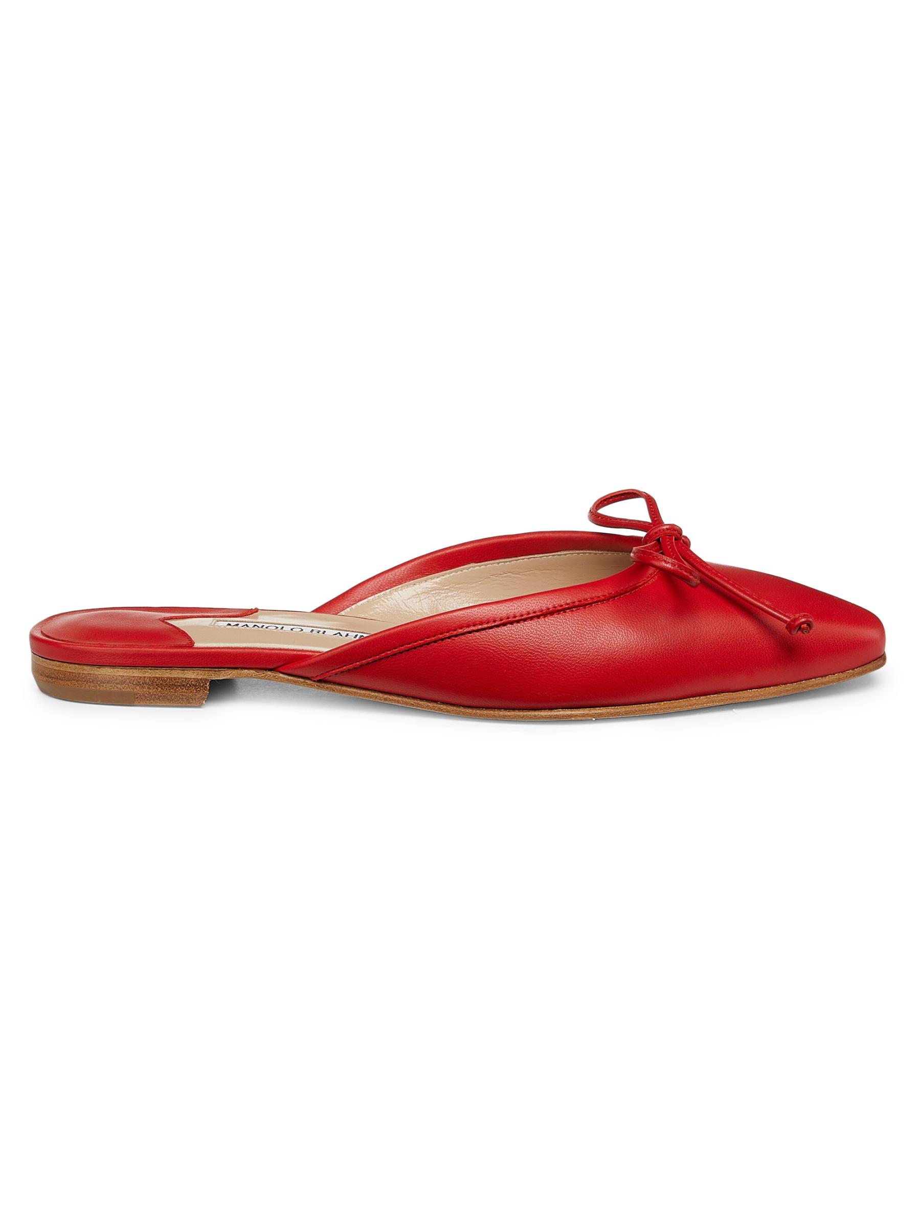 マノロブラニク Manolo Blahnik  BALLERIMU リボン Manolo Blahnik - バレリム・リボンディテールレザーフラット