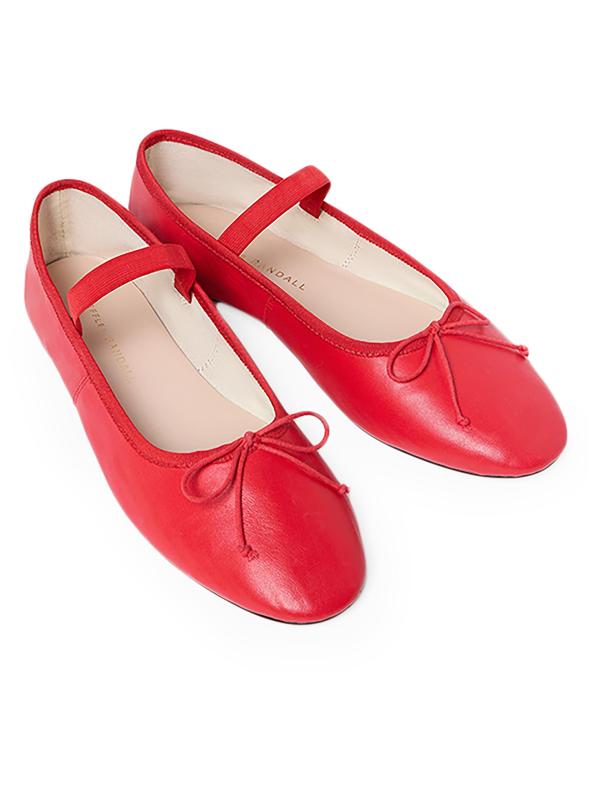 #3: أحذية الباليه ليوني الجلدية - أحمر