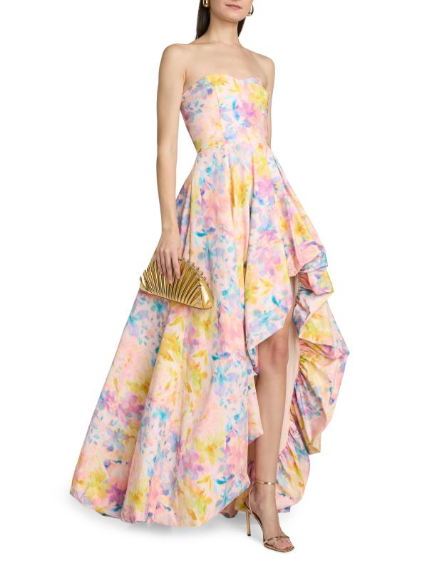 #7: فستان أفا فلورال فايل برقبة منخفضة - زنابق الربيع