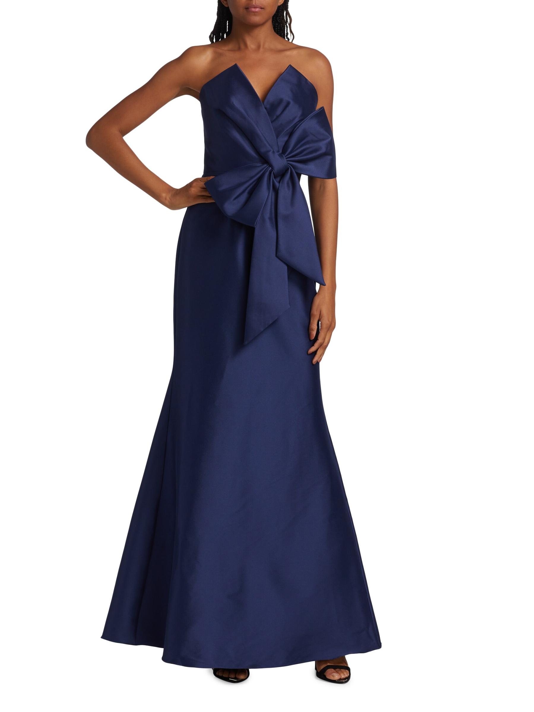 Shop Badgley Mischka - Strapless Bow Gown | Saks Fifth