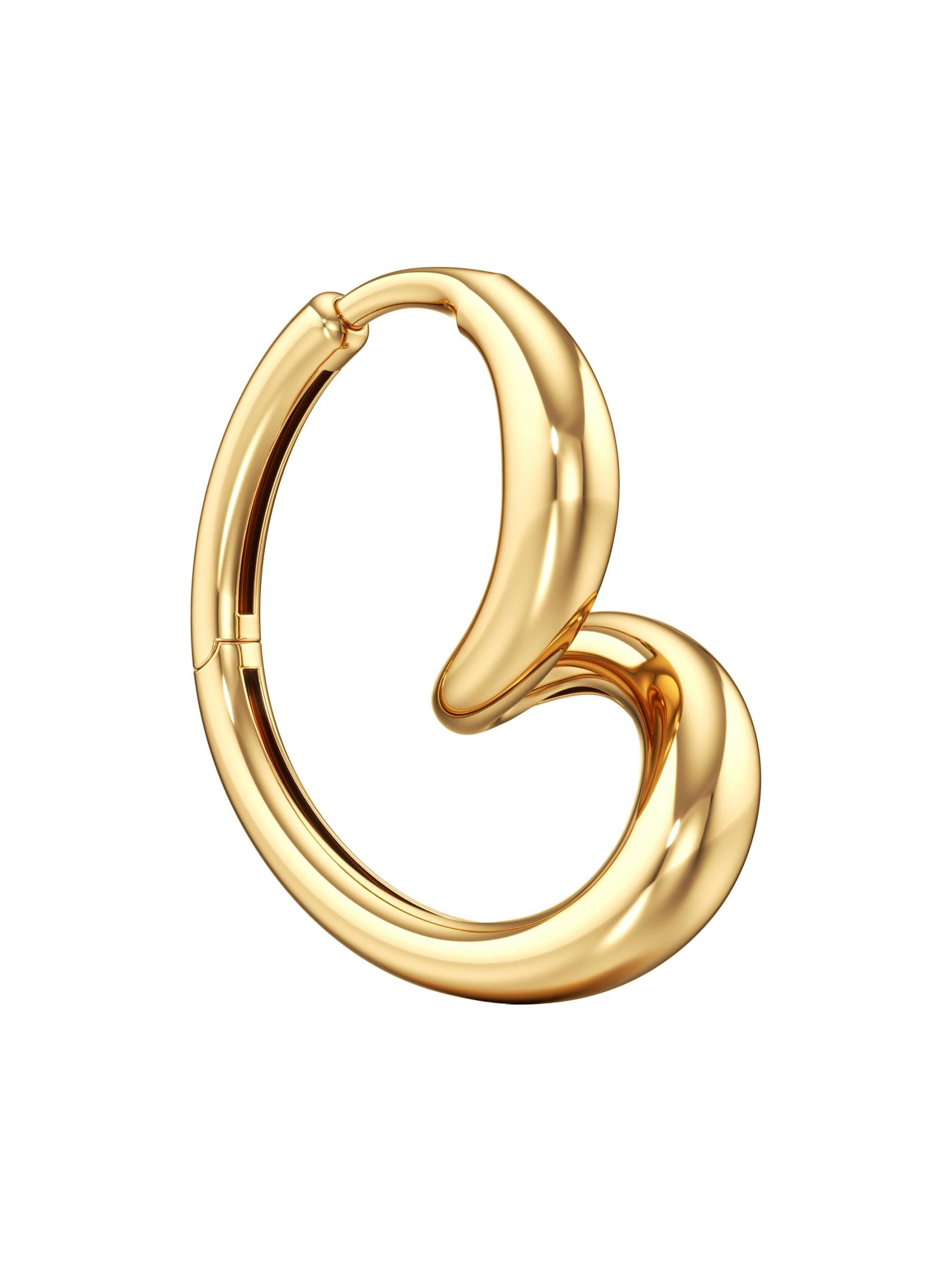 Unsaid - 旋風18Kイエローゴールドフープピアス をオンライン購入