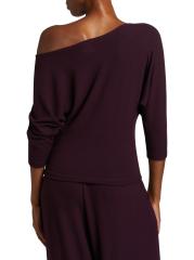 トップス Louren off shoulder knit tops BROWN self-portrait Off Shoulder Top Brown Lurex Long Sleeve Rib