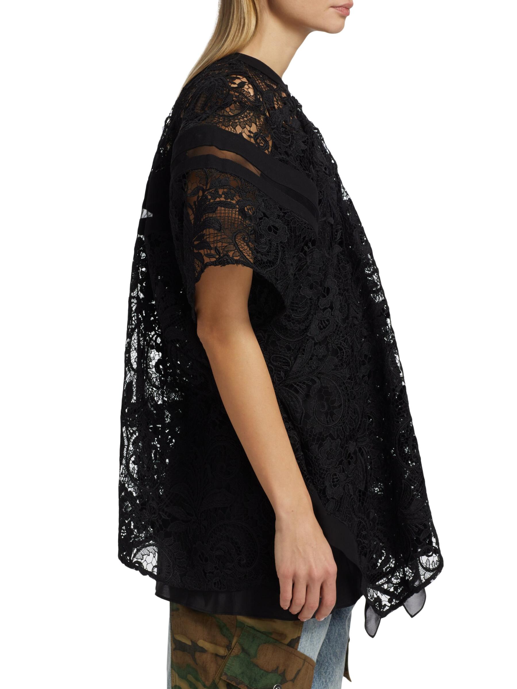 Embroidered Lace Blouson Top