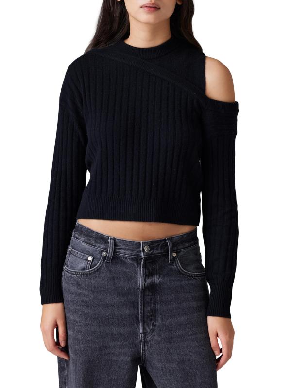 Open-Shoulder Cashmere Sweater