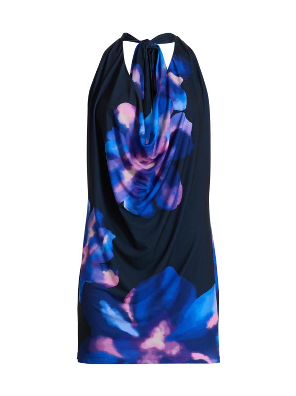 فستان مينا فلورال برقبة دائرية