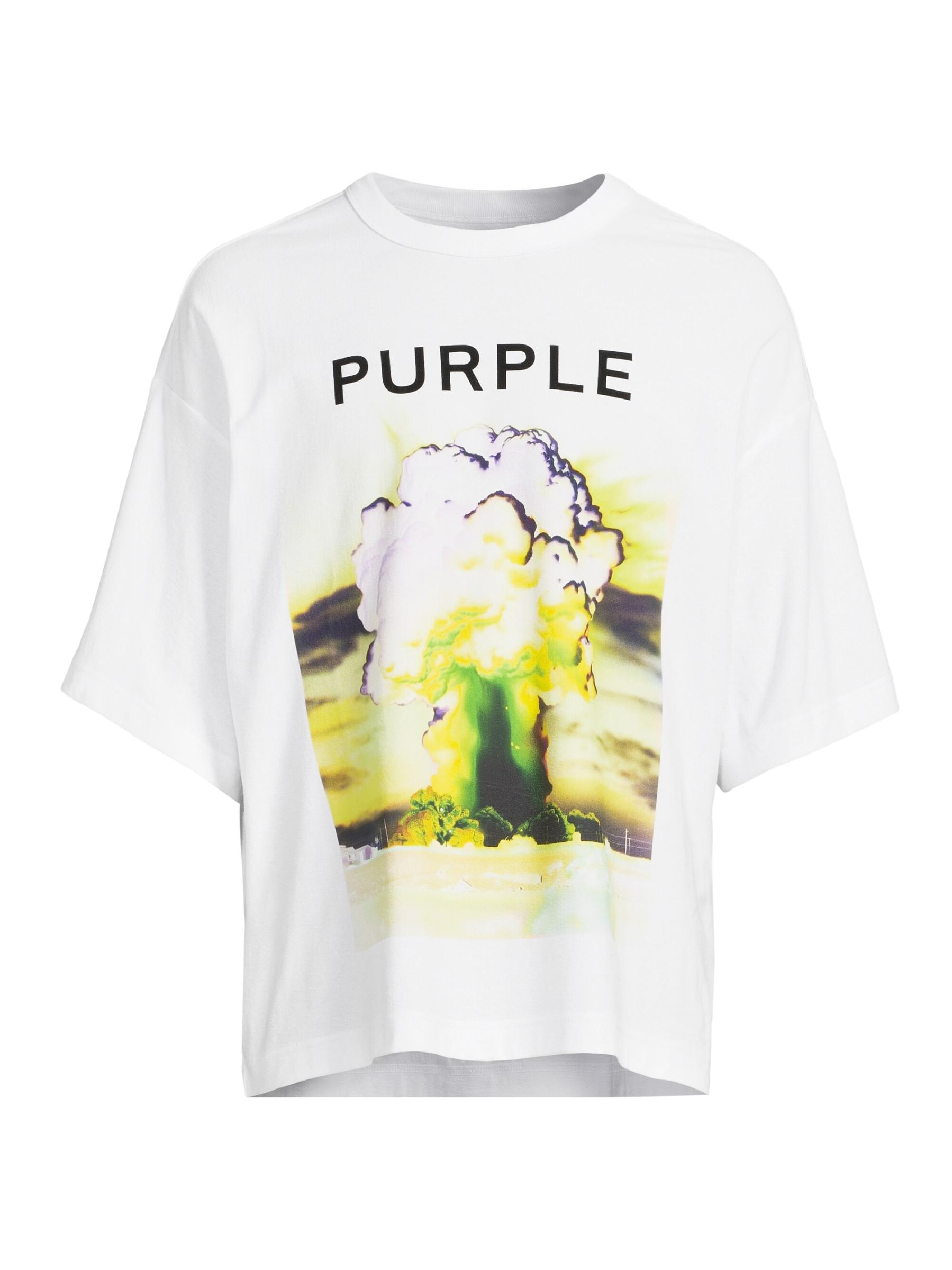 プリント柄のテクスチャードジャージーTシャツ/PURPLE BRAND Purple Brand - グラフィック・テクスチャード・ジャージーT