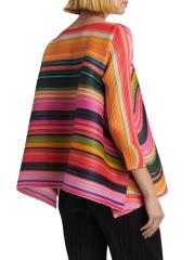 Shop Pleats Please Issey Miyake - Warp Pleated Striped Top