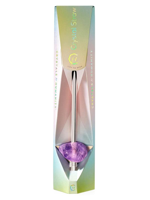 Amethyst Crystal Stainless Steel Straw