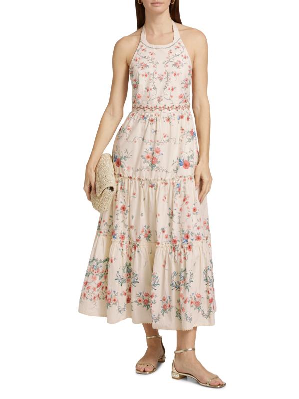 #7: فستان متوسط الطول بنقشة الزهور من كونسويلو موسكيتا - متعدد الألوان