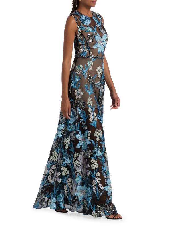 #7: فستان أرييل سيكوين مزين بالأزهار - بلو مالتي