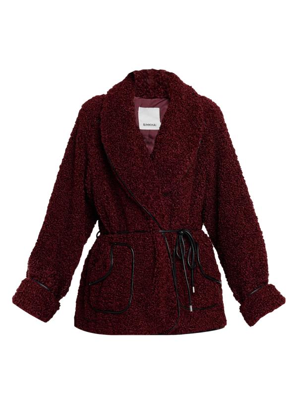 جاكيت شيربا صناعي برباط على الخصر من كيميا