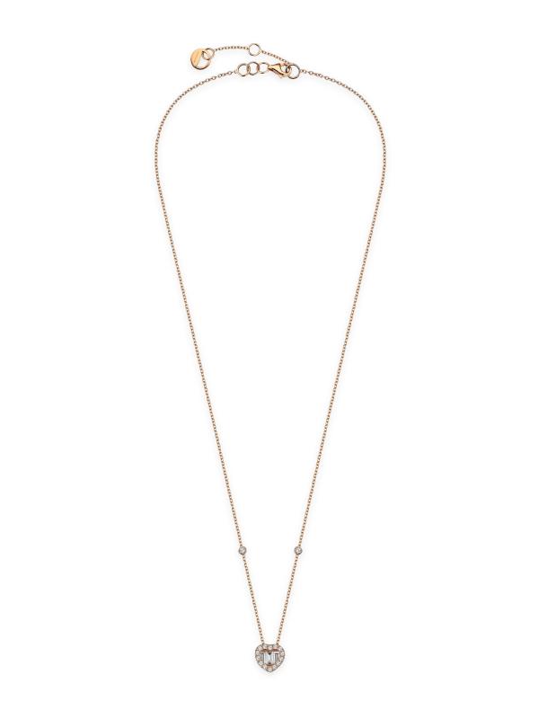 قلادة Love Golden الكبيرة من الذهب الوردي عيار 18 قيراطًا والماس 0.68 TCW