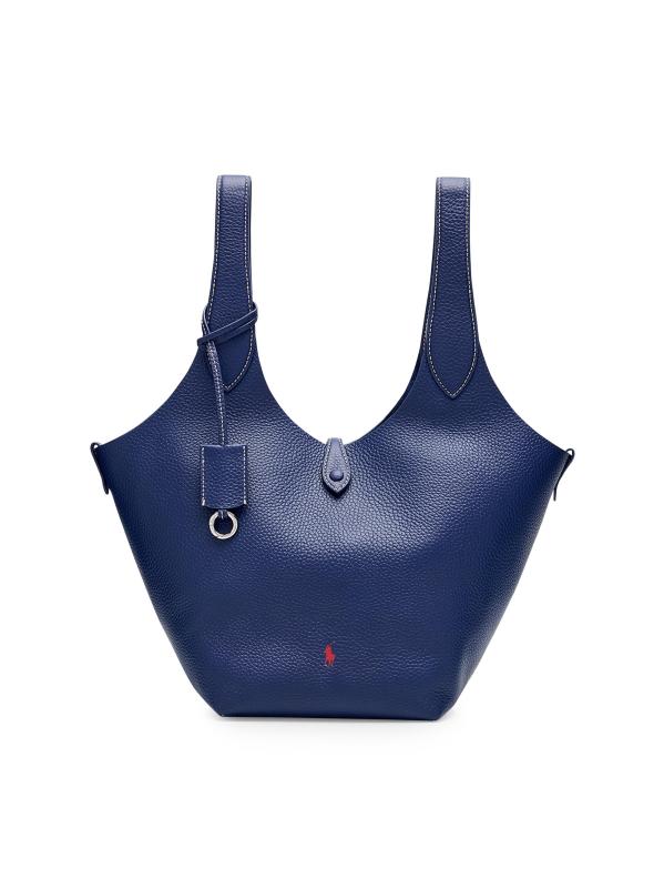 حقيبة بولو بلاي متوسطة الحجم من الجلد المرصع بالحصى