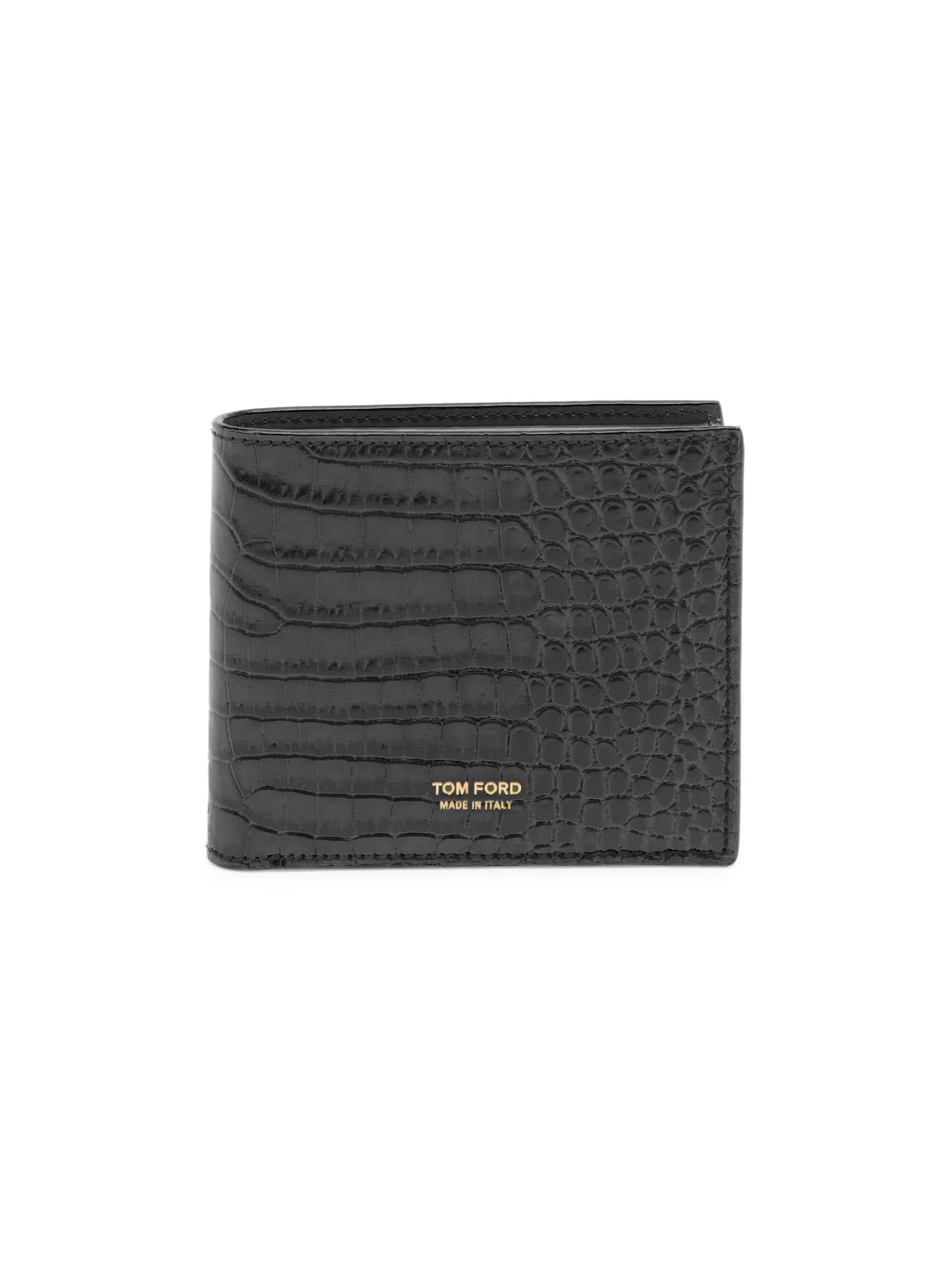 Tom Ford - クロコ型押しTラインクラシック二つ折り財布 を