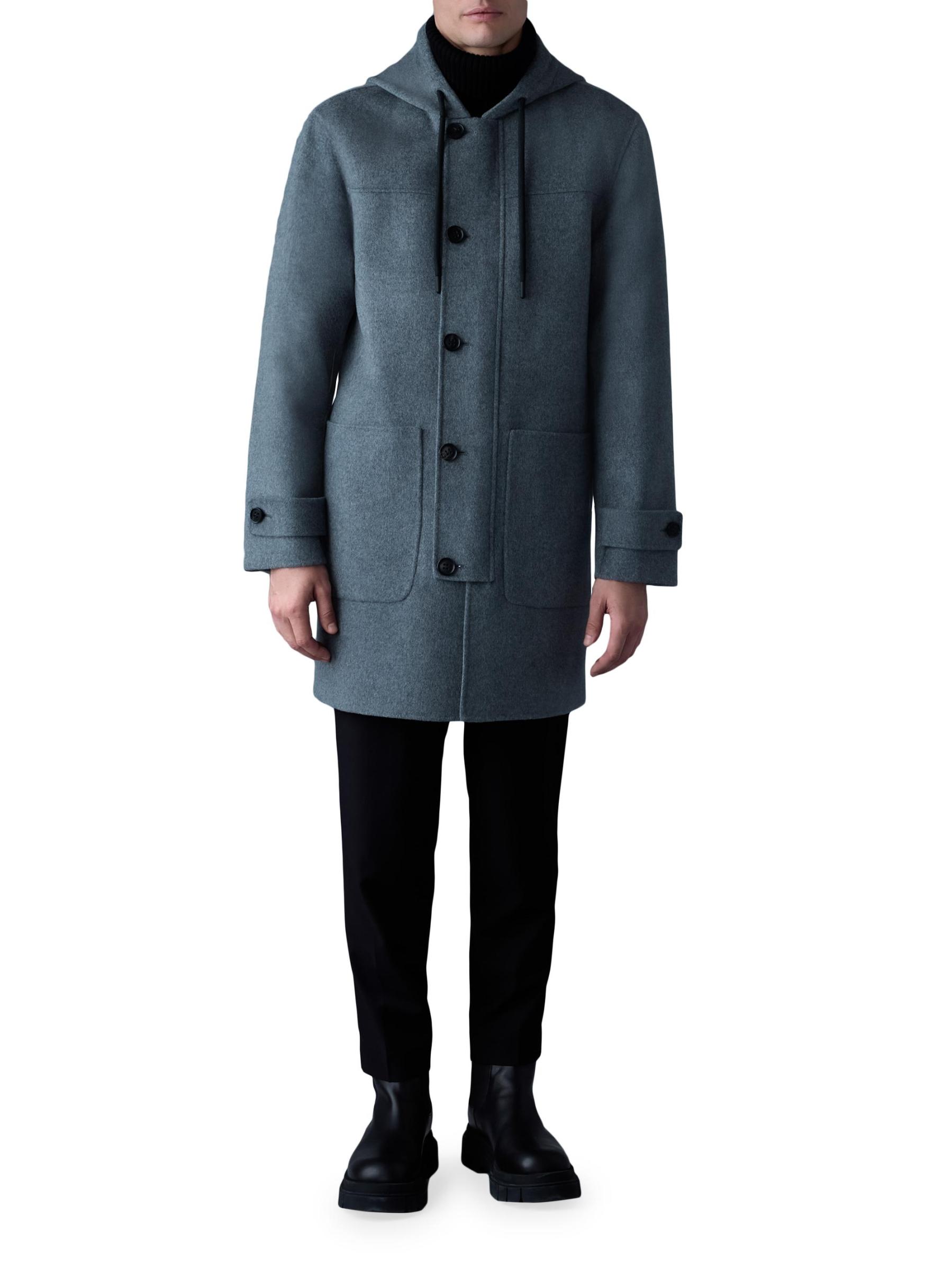 MASAKI MATSUSHIMA　Double Face Wool Coat Vintage Masaki Matsushima Black Belted Trench Coat