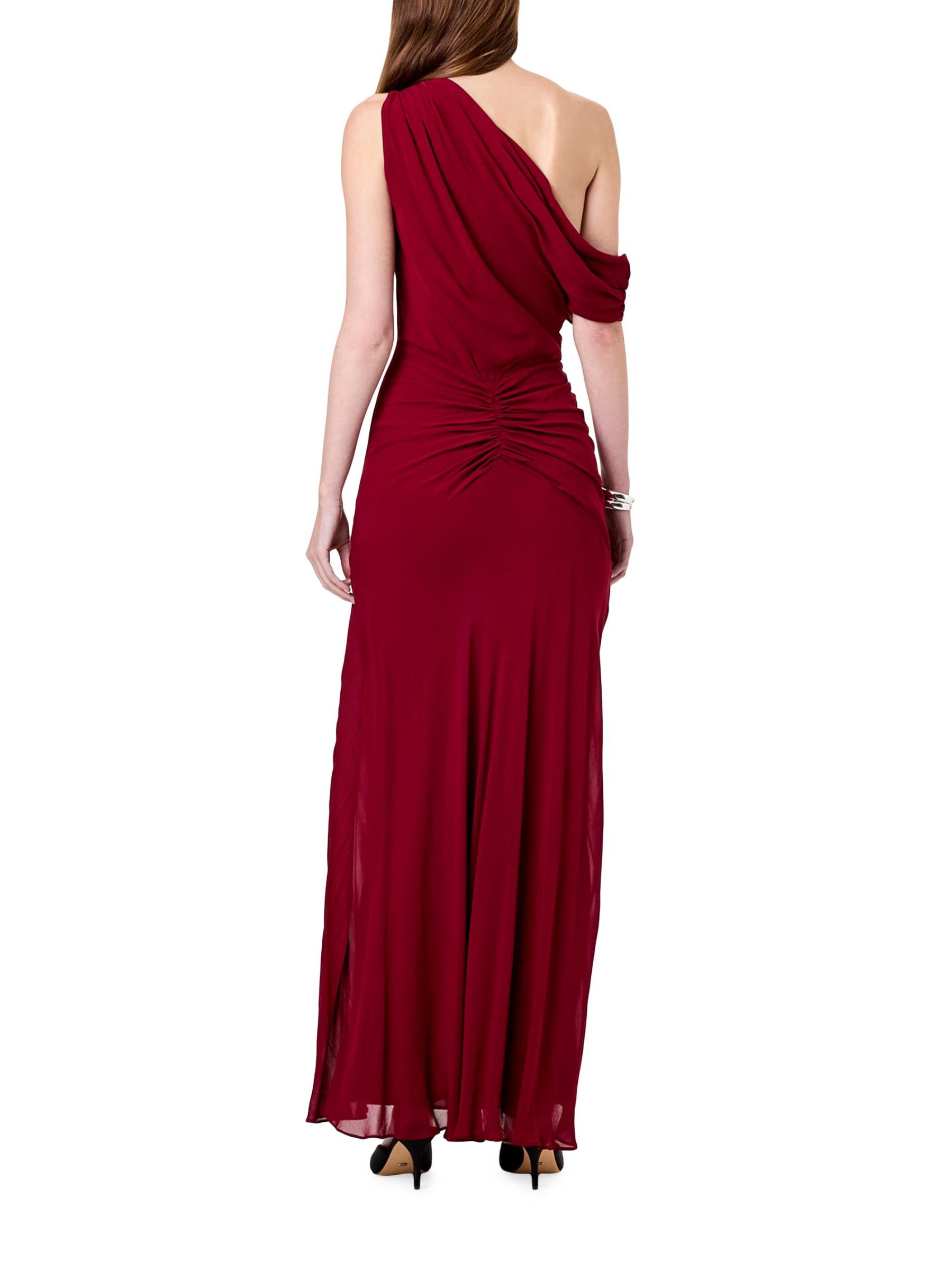 Elza Asymmetric Off-The-Shoulder Panelled Maxi Dress