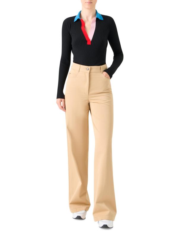 #6: بلوزة بولو محبوكة من الصوف الملون - بلاك مالتي