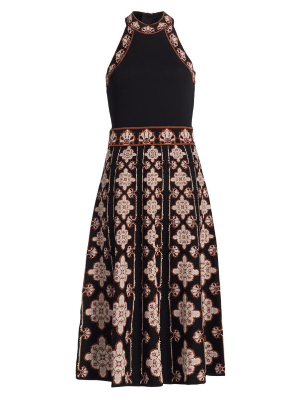 ドルチェ＆ガッバーナ 大きなリボンの装飾が施された黒のミニカクテルドレス キャバ ドレスネックリボンフラワーレース襟付きAラインミニ