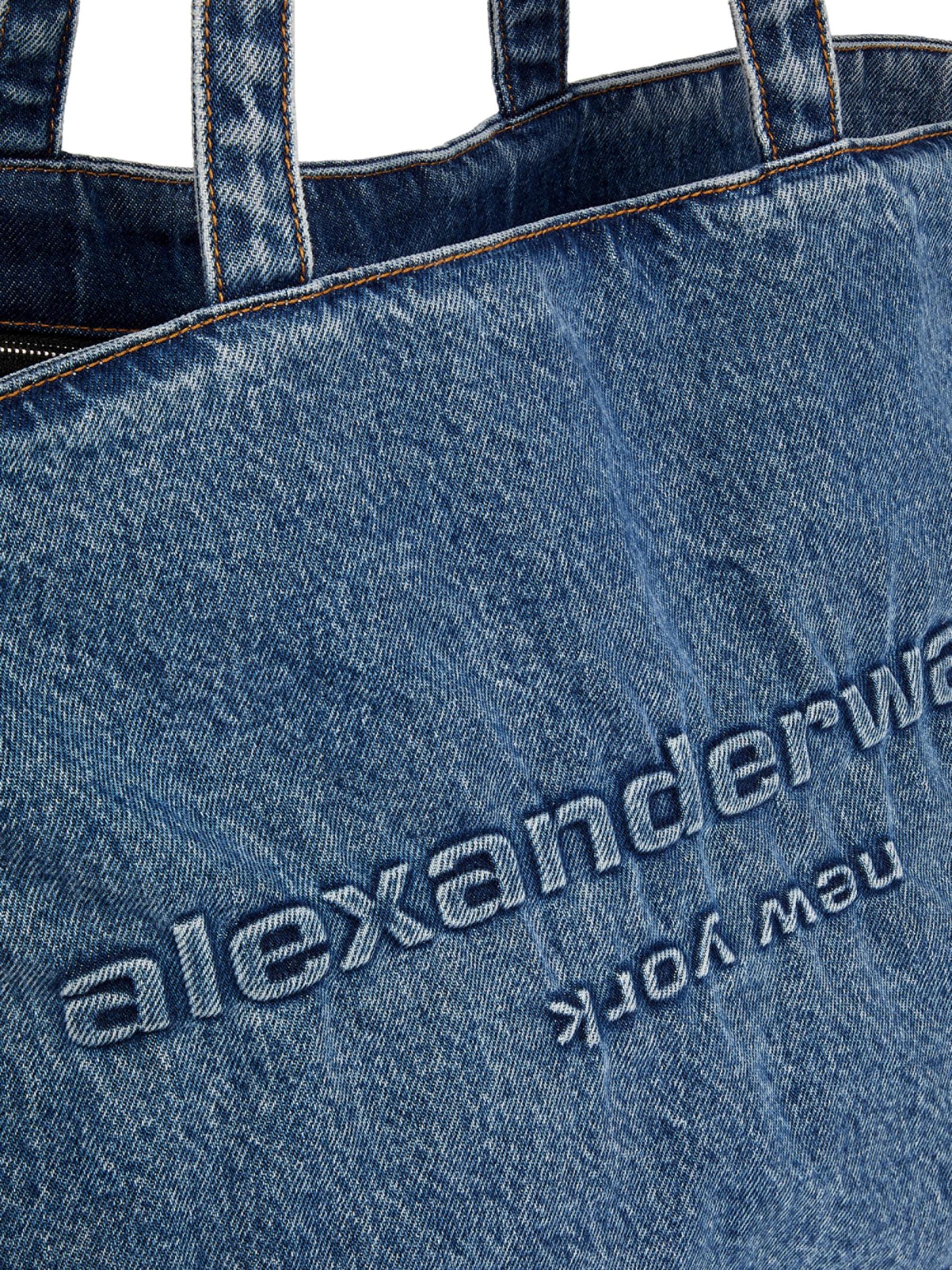 Shop Alexander Wang - Punch Denim Logo Tote Bag | Saks Fifth