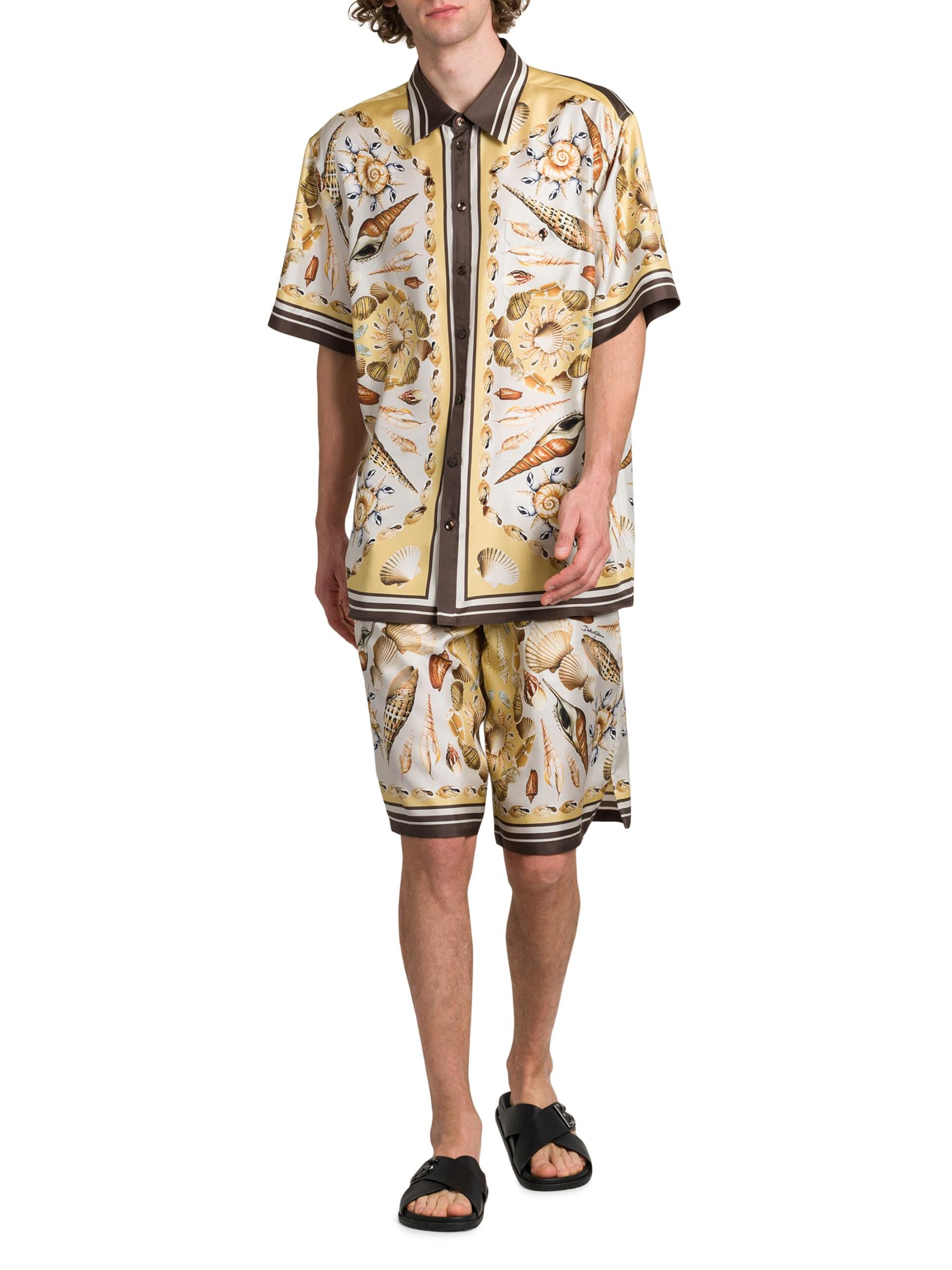 【Dolce&Gabbana】シェルプリント シルクツイル ショートパンツ DOLCE&GABBANA】プリントシルク&デニム ショートパンツ