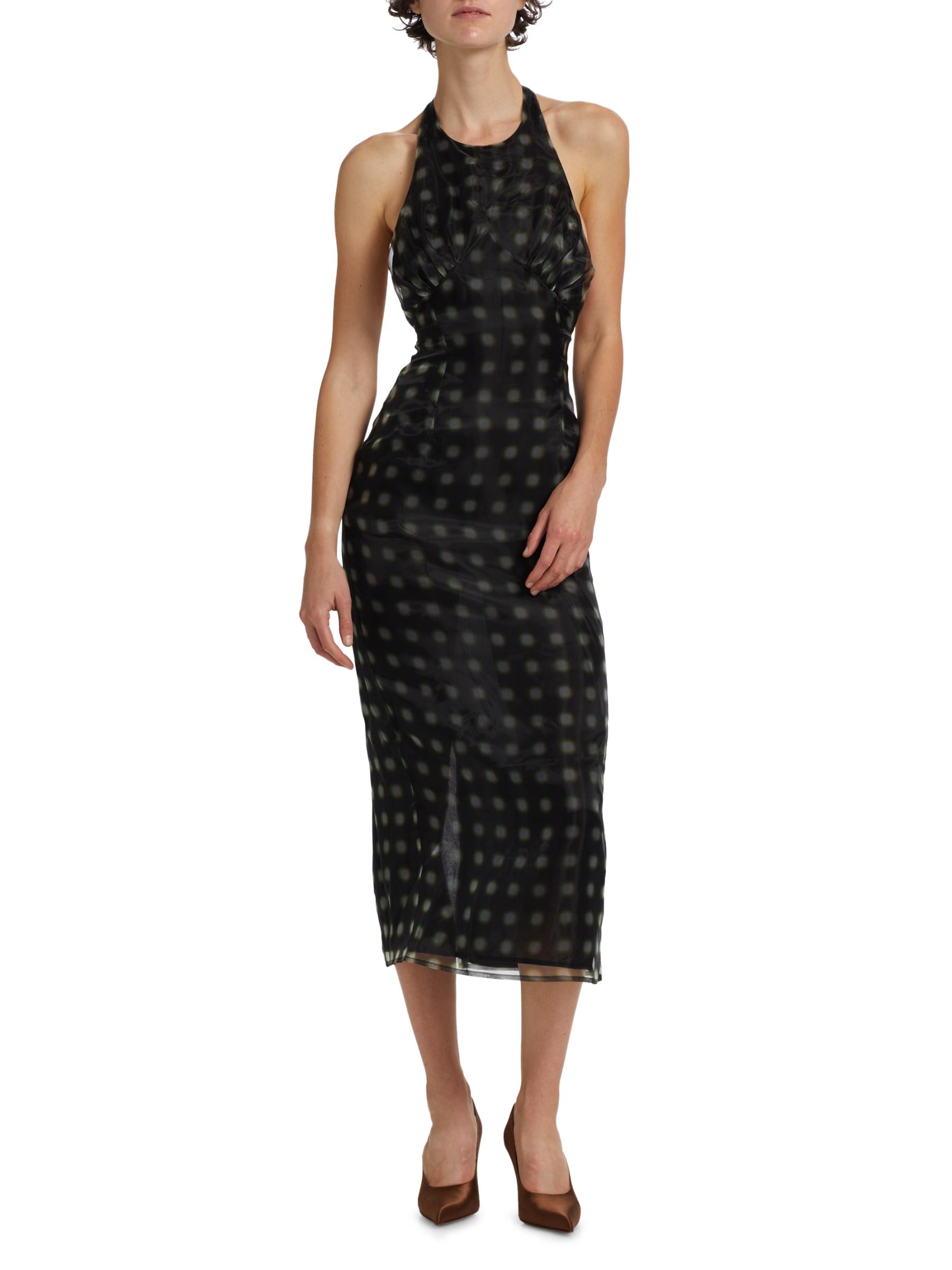 Shop 16Arlington - Zita Polka Dot Halter Midi-Dress | Saks