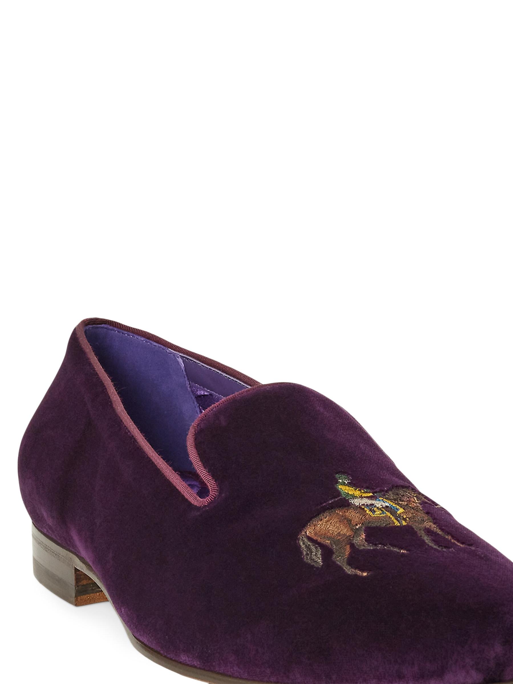靴 Ralph Lauren Purple Label by E.G ANCEL8E Vintage RALPH LAUREN Purple Label Black Velvet Slippers