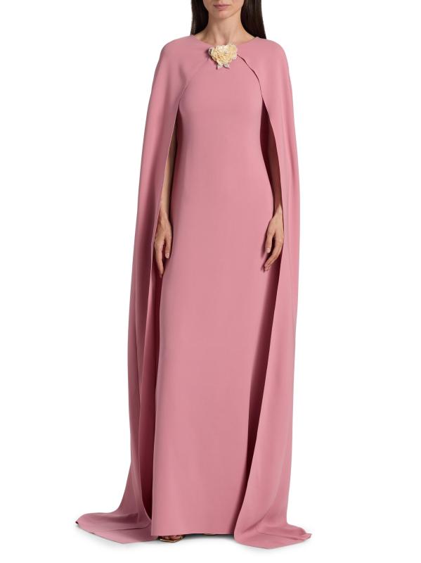 #2: قفطان مزيّن بأكمام منسدلة من مزيج الحرير - وردة عتيقة