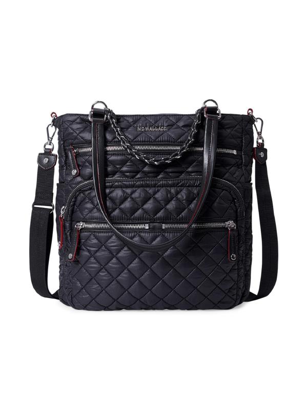 バッグ MAYU Chelsea Large Top Handle Nylon Shoulder Bag in Black | MZ Wallace