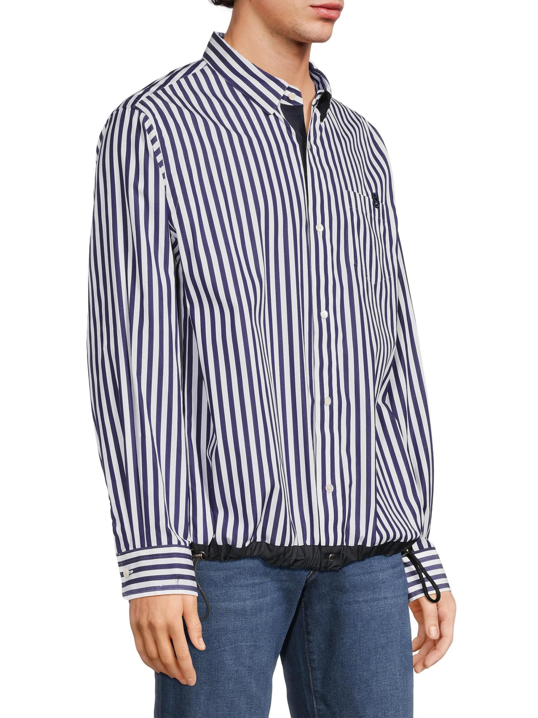 Shop Sacai - Thomas Mason Striped Cotton Poplin Shirt | Saks Fifth