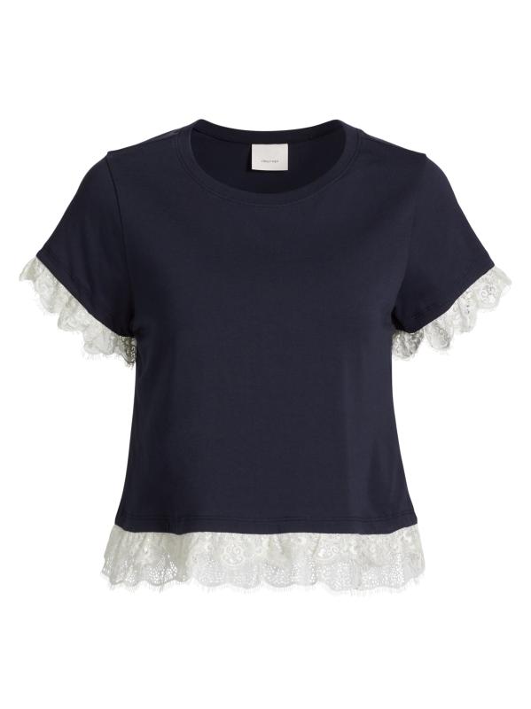 Shop Cinq à Sept - Ami Lace-Trim T-Shirt | Saks Fifth Avenue