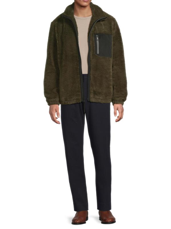 #6: جاكيت فوكس-شيربا بسحّاب - DARK LEAF