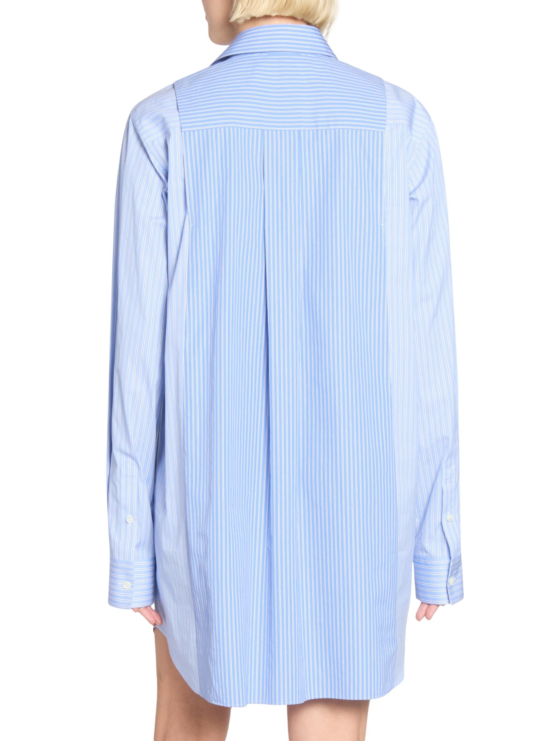 【sacai】ストライプジャージー ポプリン シャツドレス☆関税込 Sacai☆関税込☆ストライプジャージー ポプリン シャツドレス