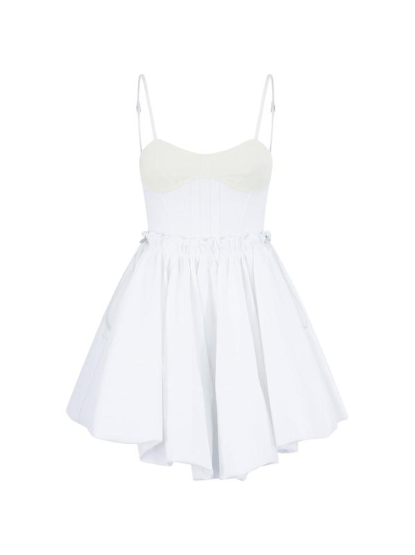 فستان قصير مصنوع من قطن البوبلين