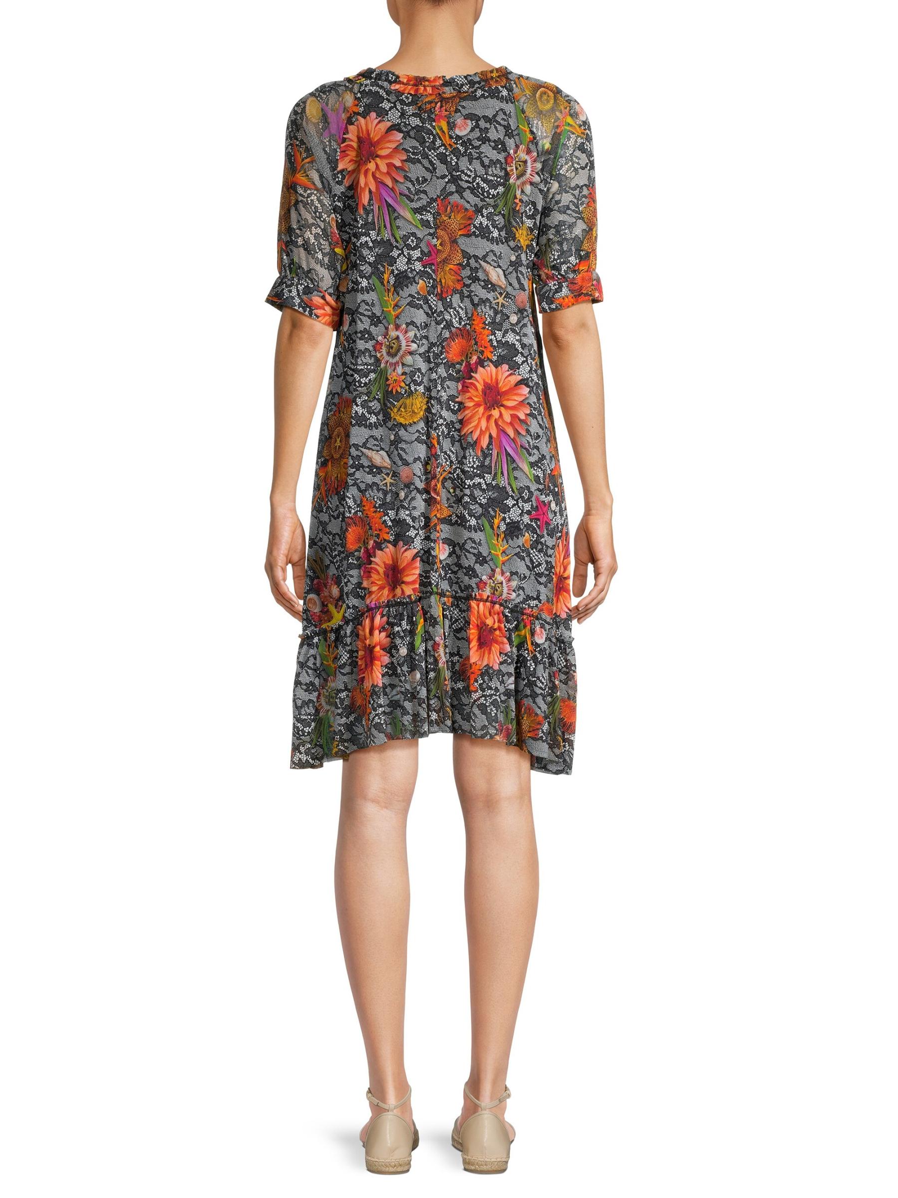 Shop Fuzzi - Mesh Floral Lace Swing Knee-Length dress | Saks