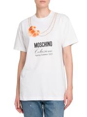 MOSCHINO Get Happy コットン クルーネック Tシャツ MOSCHINO (モスキーノ) ミニベア クルーネック 半袖 Tシャツ