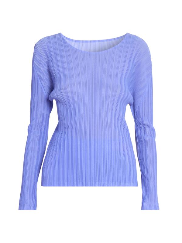 PLEATS PLEASE◆リブ長袖トップス PLEATS PLEASE プリーツプリーズ 長袖カットソー 良好 サイズ:4