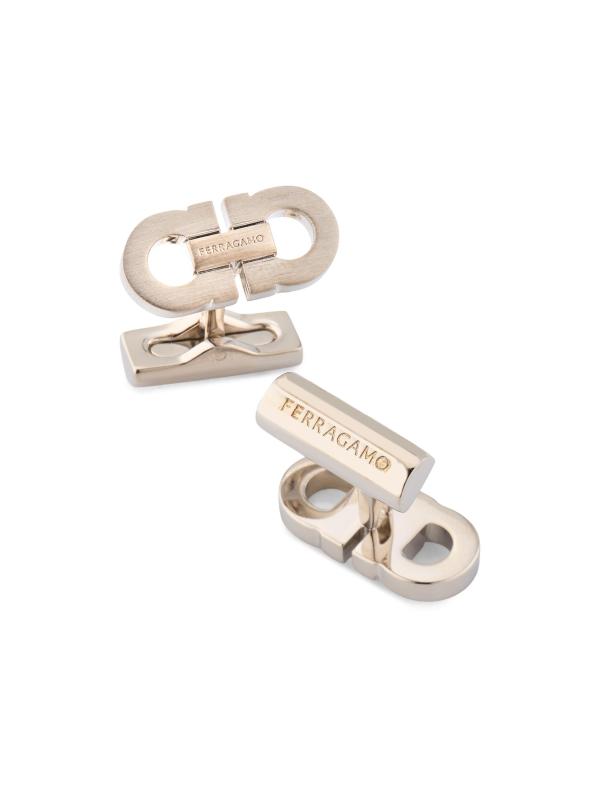 #3: أزرار أكمام بشعار Gancini المصقول - فضة