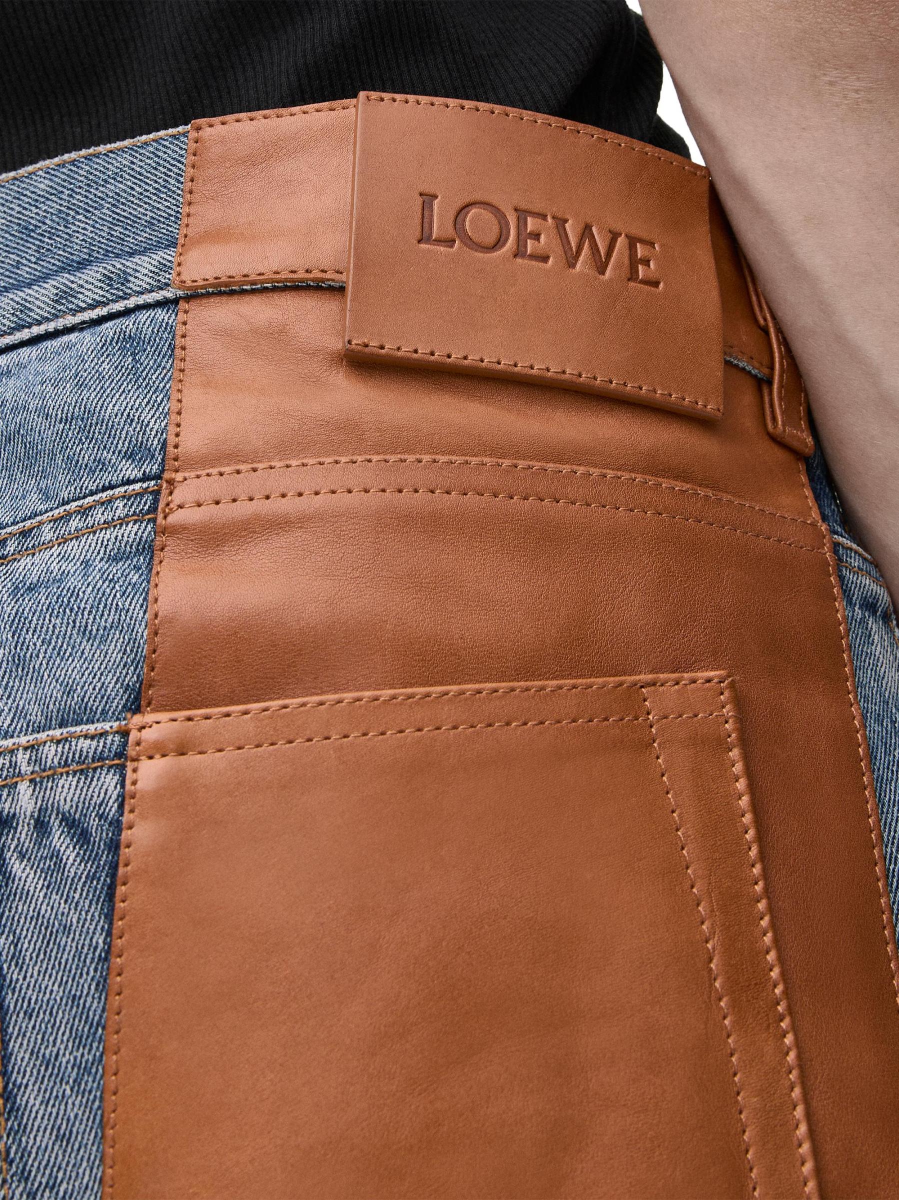 Shop Loewe - Leather Patch Straight-Leg Jeans | Saks Fifth