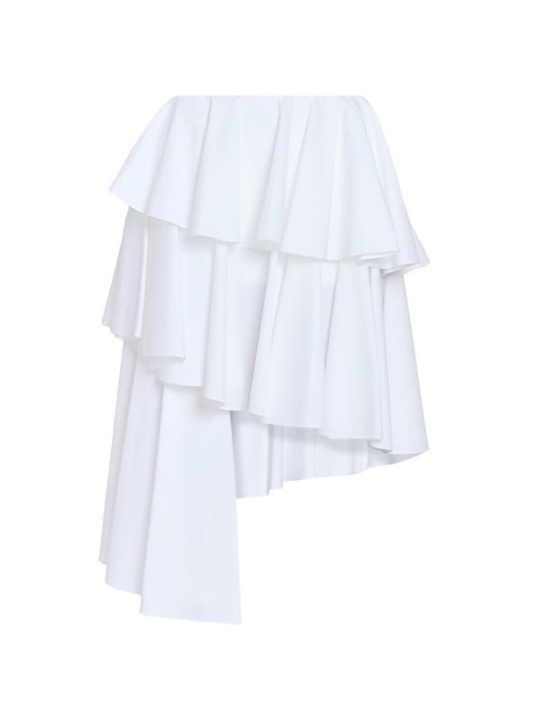 SALE【Alaia】アシンメトリー トーナル ウエストバンド スカート ALAIA - Skirt with knit band | Leam Roma - Luxury Shopping