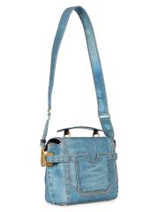 バルマン B-Buzz スエード トップハンドルハンドバッグ ブルー Small B-Buzz Top Handle bag in grained leather black black