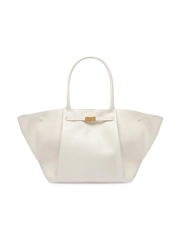 New York Striped Canvas 
Leather Tote Bag