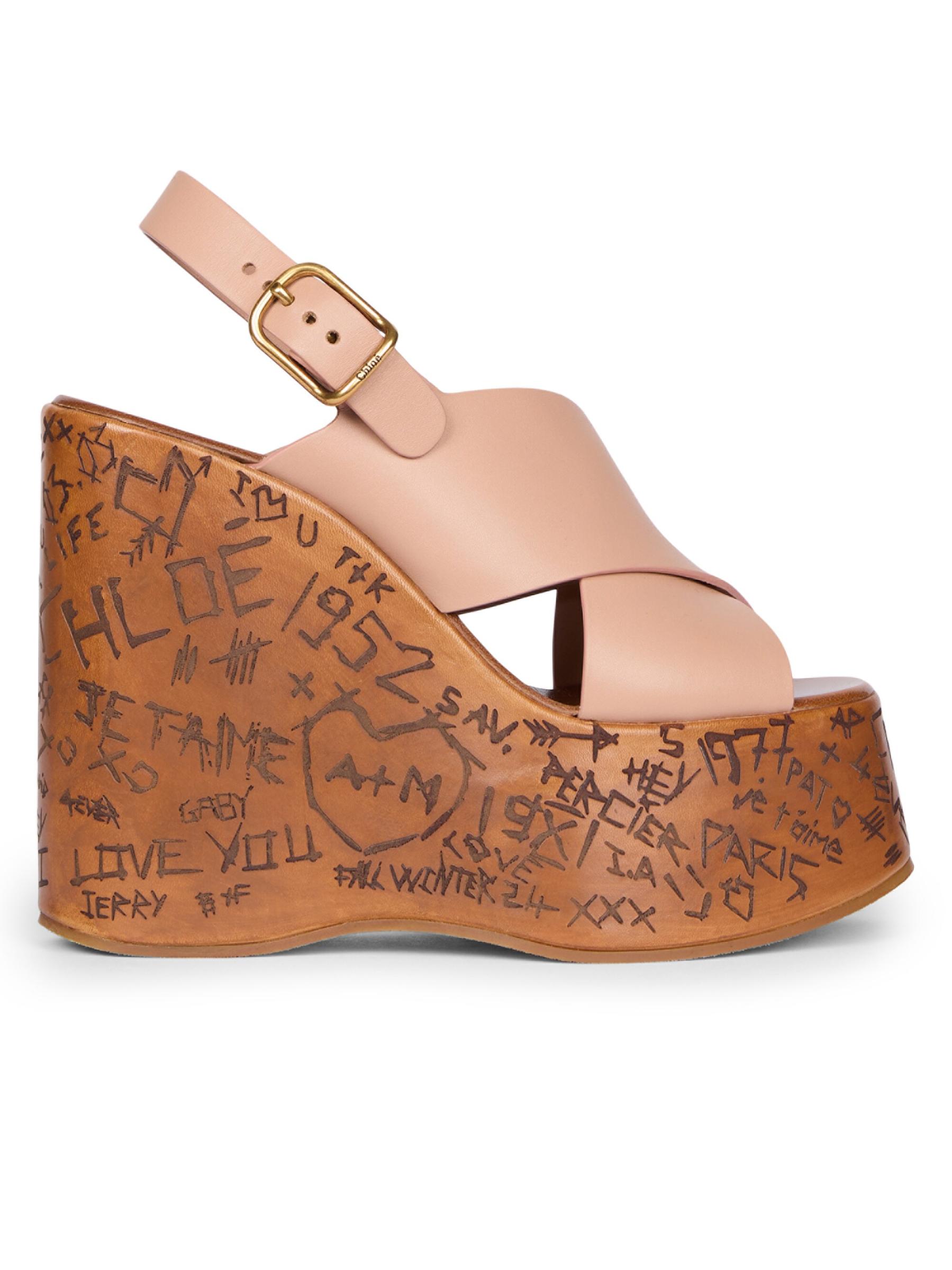 Chloé - マキシムレザーウェッジサンダル をオンライン購入