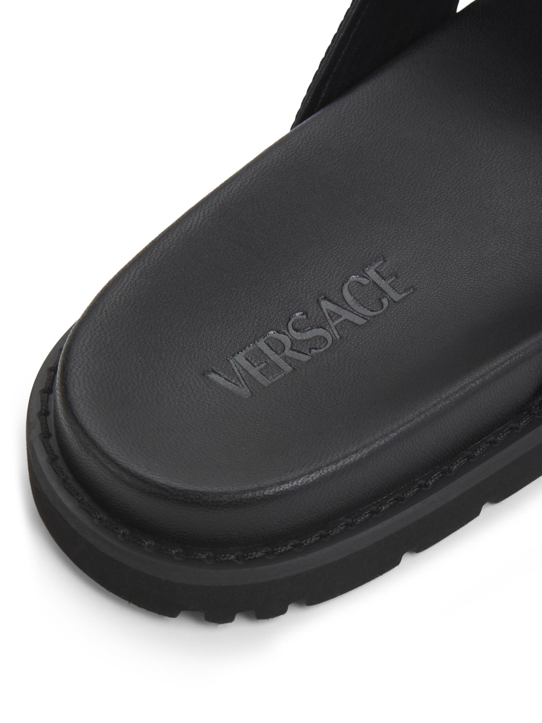 Versace - グリーク・キー・ストラップ・フラット・サンダル を