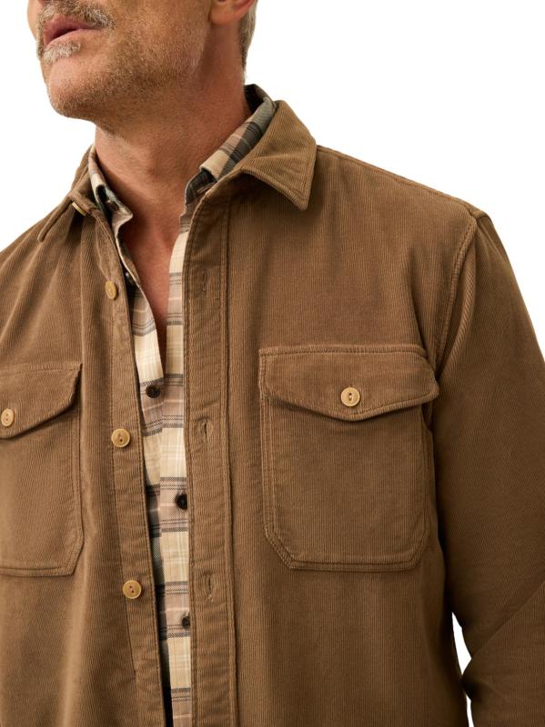 #3: قميص عمل قابل للتمدد من نسيج تيري - خشب