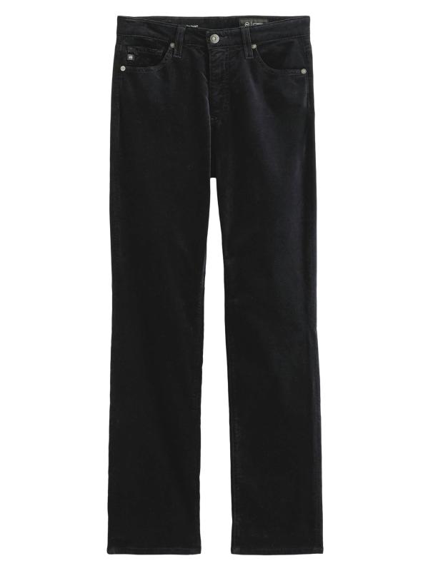 بنطال جينز Mari Stretch-Velvet متوسط الارتفاع بتصميم مستقيم ونحيف