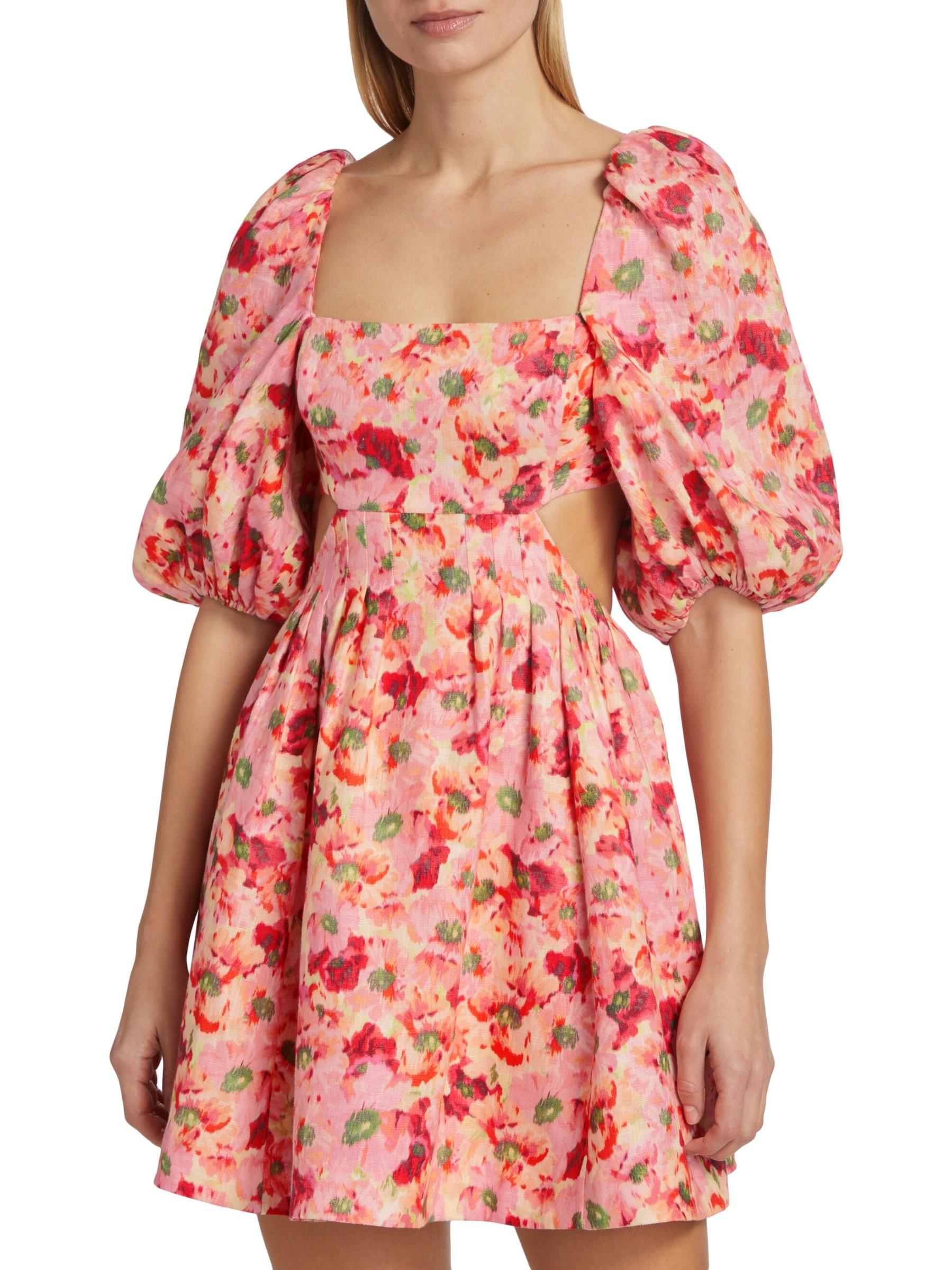 【Zimmermann】LIGHTBURST CUT OUT MIDI カットアウト ミディ Shop Zimmermann - Lightburst Floral Cut-Out Minidress | Saks