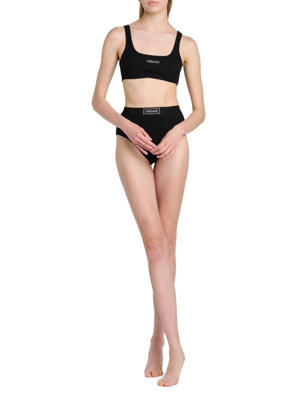 【新品】versace スポーツブラ Versace - ロゴ入りコットンリブ・スポーツ・ブラ をオンライン購入