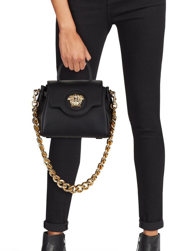 ♦VERSACE♦ミニメドゥーサレザートップハンドル ♢VERSACE♢ミニメドゥーサレザートップハンドル (VERSACE